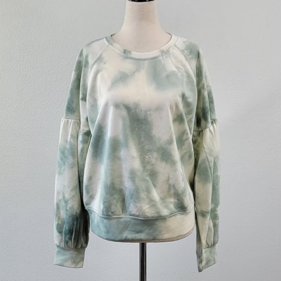 ALL IN FAVOR Tie Dye Crewneck Sweatshirt sage Sz M NEW - Picture 2 of 8